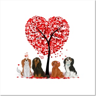 Cavalier King Charles Spaniels Love and Valentine Design Posters and Art